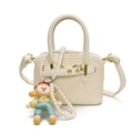 Sac à main enfant blanc chaud avec pendentif perle et accessoire poupée cartoon - Avec Pendentif / Blanc