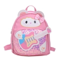 Mochila rosa infantil con diseño de guitarra, lentejuelas y lazo de encaje - Rosa intenso