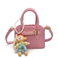 Mini sac coquille rose pour enfants avec breloque dessin animé et chaîne perle - Avec Pendentif / Rose foncé