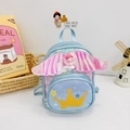 Sac à dos enfant bleu clair avec ailes roses brillantes et figurine d'ange pour bambins - Bleu