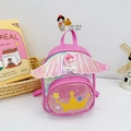 Sac à dos rose pour enfants avec poche pailletée et ailes de fée scintillantes - Rose Rouge