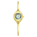 Elegant gold bracelet watch with teal mother-of-pearl dial and Roman numerals - Gold Case Green Shell Face