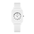 Orologio al quarzo GEDI minimalista in silicone bianco con quadrante a cifre arabe - Bianco