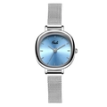 Gedi silver mesh strap watch with light blue sunray dial for women - Silver Case Light Blue Dial Silver Mesh Band