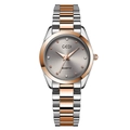 Elegant GEDI quartz dameshorloge met tweekleurige roségouden en zilveren stalen band - Tweekleurige Roségouden Kast Grijze Wijzerplaat