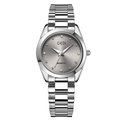 Orologio al quarzo argento con cinturino in acciaio e indici in diamante su quadrante grigio - Cassa Argento Quadrante Grigio