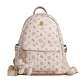 Creamy white backpack with cute cat print, GICA IMAO patterns and puppy charm - With Pendant / Set Yellow