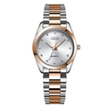Orologio al quarzo GEDI bicolore argento e oro rosa da donna con indici in strass - Cassa Bicolore Oro Rosa Quadrante Bianco