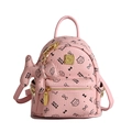 Mini sac à dos rose avec motifs de chat et un pendentif chien en cuir pour filles - Avec Pendentif / Rose foncé