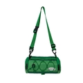 Borsa a tracolla cilindrica verde per bambini in nylon con tracolla regolabile e rete - Verde