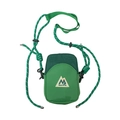 Grüne Outdoor-Mini-Umhängetasche mit gewebtem Paracord-Gurt und Berg-Logo-Patch - Grün