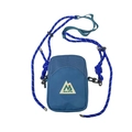Blaue funktionale Mini-Umhängetasche mit Nylon-Patchwork und Kletterseilgurt - Blau
