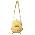 Simpatica borsa a tracolla a forma di papera gialla in tela con tracolla regolabile - Giallo
