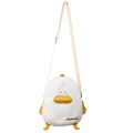 Simpatica borsa a tracolla in tela a forma di anatra bianca con dettagli gialli - Bianco