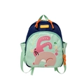 Mochila infantil con conejo bordado en azul marino y verde menta para niños - Verde