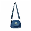 Borsa sportiva a tracolla blu per bambini con patch logo montagna e tracolla regolabile - Blu