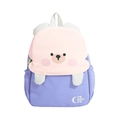 Cute cartoon bear kids backpack in pink and purple waterproof fabric for school - Purple