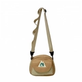 Khaki nylon crossbody bag for kids with mountain embroidery and adjustable strap - Khaki