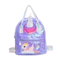 Zaino unicorno con paillettes viola per bambina e spallacci arcobaleno - Viola