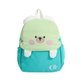 Cute green and blue bear-shaped kindergarten backpack for kids with 3D ears design - Green