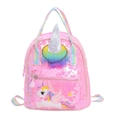 Zaino rosa con paillettes per bambine con corno di unicorno e spallacci arcobaleno - Rosso Rosa