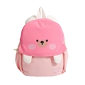 Pink and peach cartoon bear backpack with 3D ears and paws for school girls - Pink