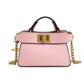 Mini pink crossbody bag with gold chain strap and silk scarf detail for girls - Pink (Bag Only)