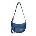 Blaue Umhängetasche aus Nylon mit Netztasche und geflochtenem Seilriemen für Kinder - Blau