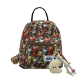 Mini-Kinderrucksack mit bunten Cartoon-Tiermotiven und süßen Anhängern für Mädchen - Schwarz Mit Anhänger