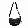 Coole Jungen Umhängetasche in Schwarz mit Karo-Gurt und praktischer Netztasche für Kinder - Schwarz