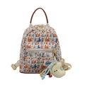Mini-Rucksack für Kinder mit Waldtier-Print und einem weichen Mond-Anhänger-Detail - Cremeweiß mit Anhänger