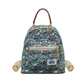 Cute cartoon ocean theme backpack in navy blue with sea life prints and adjustable straps - Blue Bare Bag