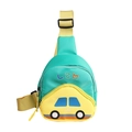 Sac de poitrine pour enfant en forme de voiture, vert menthe et jaune contrasté - Vert