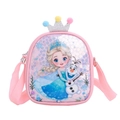 Bolso bandolera rosa de lentejuelas para niñas con Elsa y Olaf y detalle de corona - Rosa