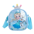 Bolso bandolera azul claro con lentejuelas para niña con dibujo de Elsa y Olaf - Azul
