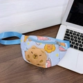 Light blue Capybara cartoon waist bag for kids with plush 3D character and star prints - Blue