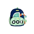 Navy blue and mint green excavator backpack for kids with 3D decorative arm - Dark Blue