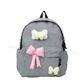 Classic black and white plaid backpack with colorful 3D bow accents and drawstring side pockets - Large / Black