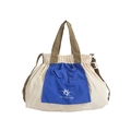 Kids large tote bag in off-white and blue contrast with adjustable shoulder strap - Medium / Blue