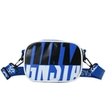 Bolso deportivo infantil con diseño colorblock azul y negro y correa de nailon - Azul