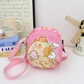 Bolso bandolera rosa para niños con estampado de animal lindo y correa ajustable rosa - Rosa