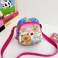 Bolso bandolera infantil degradado con estampado de oso y correa rosa para niños y niñas - rosa intenso
