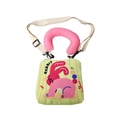 Süße gelbe Kinderhandtasche aus Segeltuch mit Hasenprint und verstellbarem Schultergurt - Rosa Hase