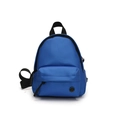 Mini borsa a tracolla in nylon blu con tasca a zip e distintivo moda rotondo - Blu scuro