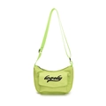 Borsa a tracolla verde neon per bambini con forma a mezzaluna e stampa testo lovely - Verde