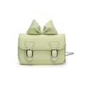 Cute light green girls crossbody bag with bow decoration and metal chain strap - L Green
