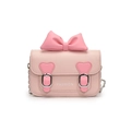 Sac à bandoulière rose pour filles avec nœud mignon et détails de cœur en chaîne - Grand Rose