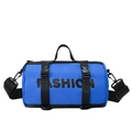 Sac bandoulière sport bleu cylindrique pour garçons avec lettrage Fashion noir - Bleu