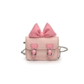 Mini sac bandoulière rose pour filles avec grand nœud et chaîne argentée - Petit Rose
