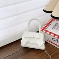 Mini sac à main blanc chic avec nœud papillon et bandoulière chaîne pour femme - Blanc